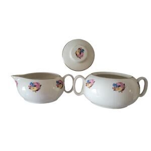 Vintage 30s Country Gentleman by Cavitt Shaw WS George Sugar Bowl and Creamer